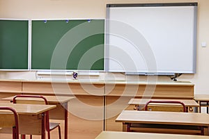 Interior of a modern school classroom