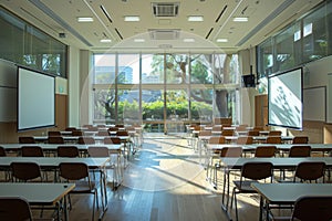Interior of a modern school classroom