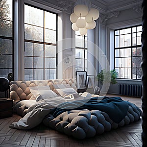 Interior of modern stylish bedroom