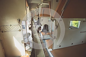 Interior of Moldovan sleeping train
