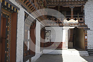 Interior of Mongar Dzong monastery in Mongar, Bhutan