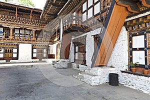 Interior of Mongar Dzong monastery in Mongar, Bhutan