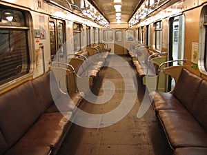 Interior of Moscow subway car