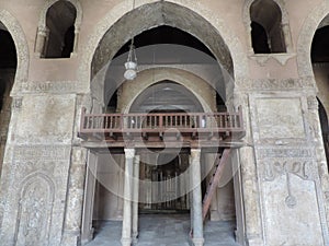 Interior of Mosque of Ibn Tulun in Cairo, Egypt - Ancient architecture - Sacred Islamic site - Africa religious trip