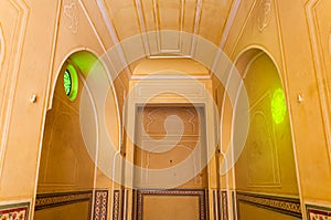 Interior mughal architectural details of Nahargarh Fort