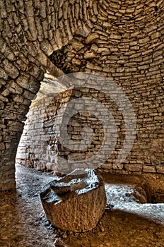 Interior of Mycenaean burial chamber photo