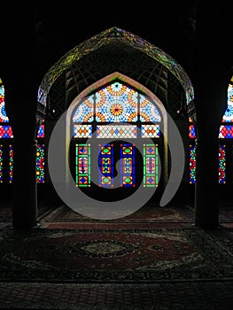 Interior of Nasir ol Molk Mosque, Shiraz Iran
