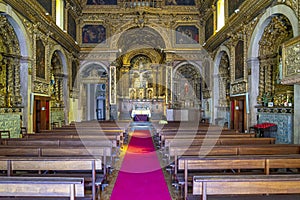 interior nave overlooking the altar of the church Nossa Senhora dos Anjos