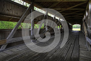 Interior of Neet Covered Bridge in Indiana, United States