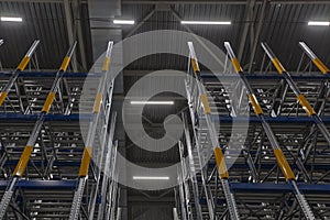 Interior of a new empty warehouse, wide angle view