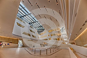 Interior of the new and futuristic Vienna University of Economic