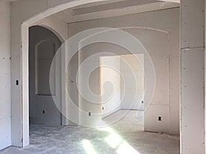 Interior of a new house under construction