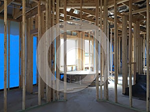 Interior of a new house under construction