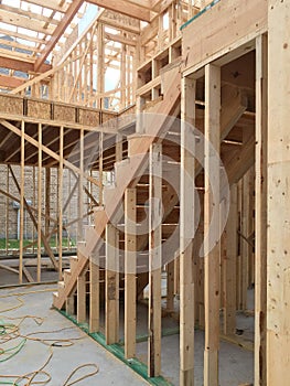 Interior of new house under construction