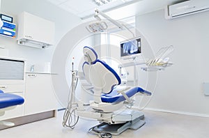 Interior of new modern dental clinic office photo