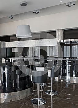 Interior of a new modern luxury kitchen