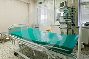Interior of new operating room with equipment in modern clinic