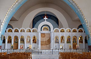 Interior of the new Orthodox Cathedral of the Resurrection of Christ in Tirana
