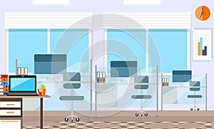 Interior office room.Vector illustration for