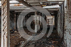 Interior of the old abandoned barn