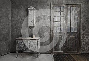Interior of old abandoned house