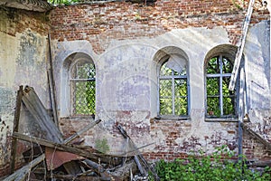 Interior of an old abandoned temple