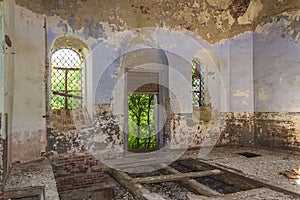 Interior of an old abandoned temple