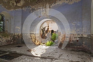 Interior of an old abandoned temple