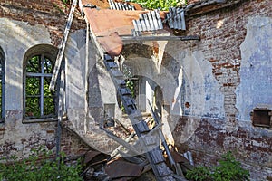 Interior of an old abandoned temple