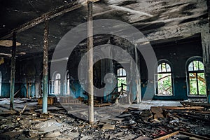 Interior of the old burnt mansion, Astrakhan