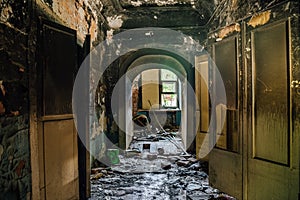 Interior of the old burnt mansion, Astrakhan