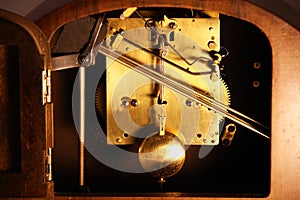 Interior of old clock photo