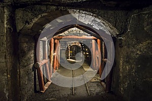 Interior of old coal mine