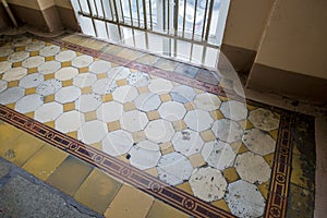 The interior of the old entrance of an apartment house in Moscow