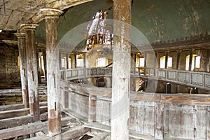 Interior of old Evangelical church - Zeliszow, Pol photo
