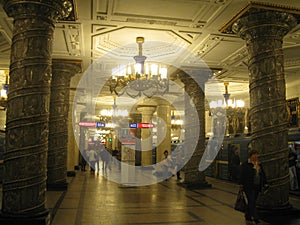 Interior old metro station in St. Petersburg, Russia