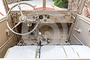 Interior of Old Military Vehicle