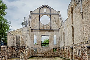 Interior of an old monastery which partly has been burned