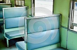 Interior of a old passenger train