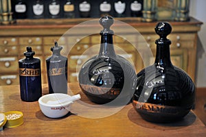 Interior of an old pharmacy