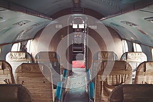 Interior of an old plane
