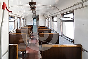 Interior of the old railway passenger car