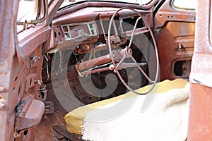 Interior of an Old rusted car