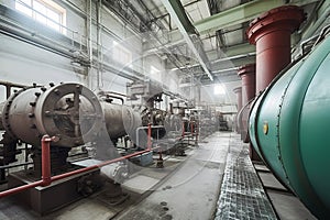 Interior of an old thermal power station.