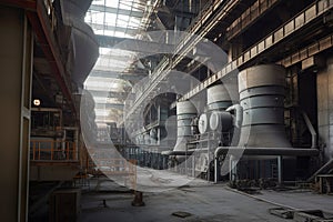 Interior of an old thermal power station.