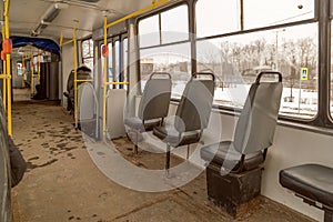 Interior of an old tram