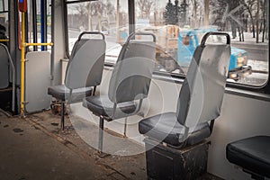 Interior of an old tram