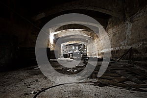 Interior of an old wine cellar, barrels
