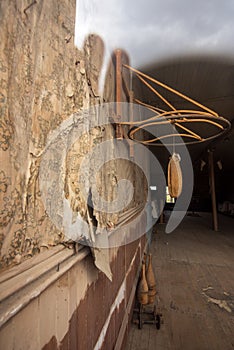 Interior old wooden building in ghost town, Bodie, California