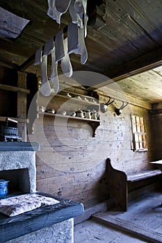 Interior old wooden house